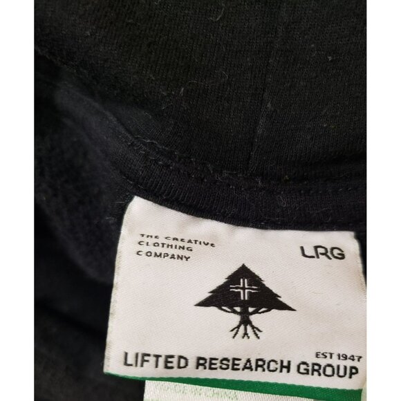 Lifted Research Group Black Giraffe Pullover Hoodie Sweatshirt LRG & Co Mens L - Picture 8 of 12